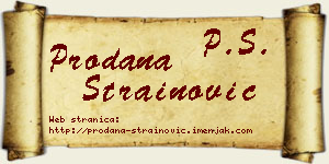 Prodana Strainović vizit kartica